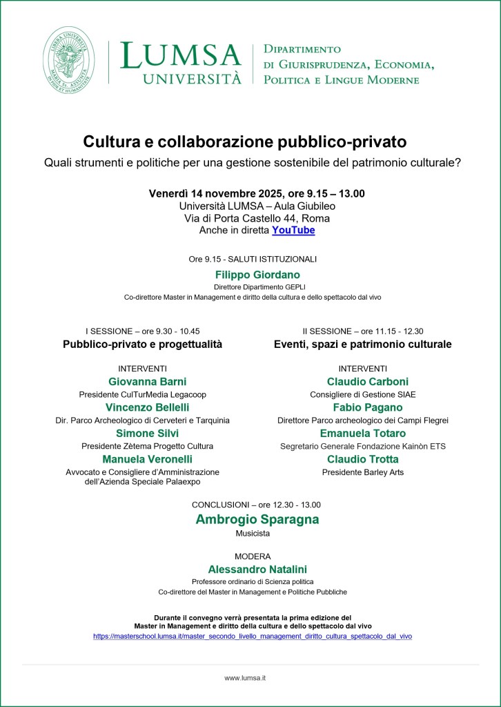 LUMSA management spettacolo cultura