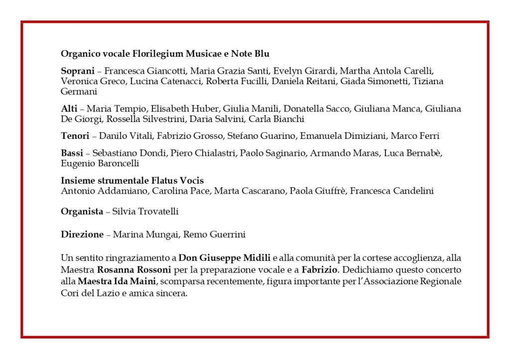 Florilegium Musicae Coro Note blu